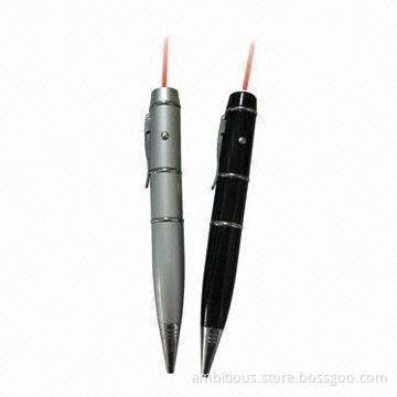Hot selling USB pen drive with laser pointer, made of silicon, CE certified